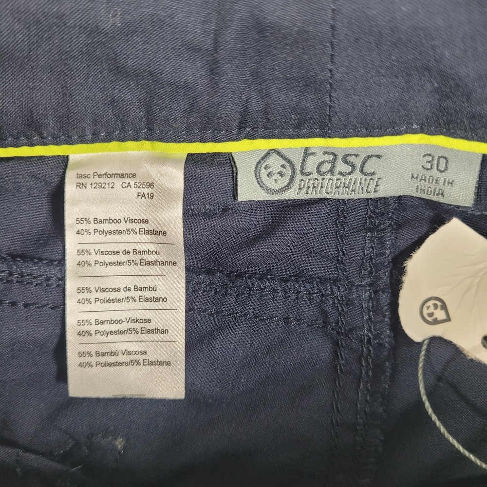 Tasc Motion Pants Men's 30x33 Navy Blue Slim Fit Tapered Performance Bamboo NWOT - Picture 7 of 8